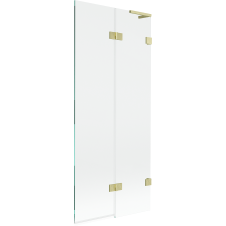Mexen Lunar L parawan nawannowy 2-skrzydłowy prawy 80 x 150 cm, transparent, złoty szczotkowany - 897L-080-100-55-00-P