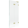 Mexen Lunar L badwandscherm 2-delig rechts 80 x 150 cm, transparant, goud geborsteld - 897L-080-100-55-00-P