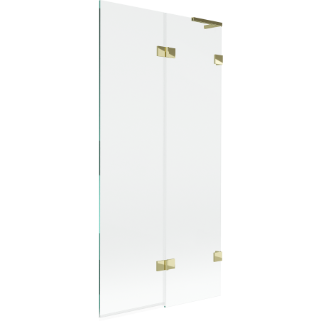 Mexen Lunar L badwand 2-delig rechts 90 x 150 cm, transparant, goud - 897L-090-100-50-00-P