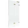 Mexen Lunar L painel de duche dobrável de 2 folhas direito 90 x 150 cm, transparente, dourado - 897L-090-100-50-00-P