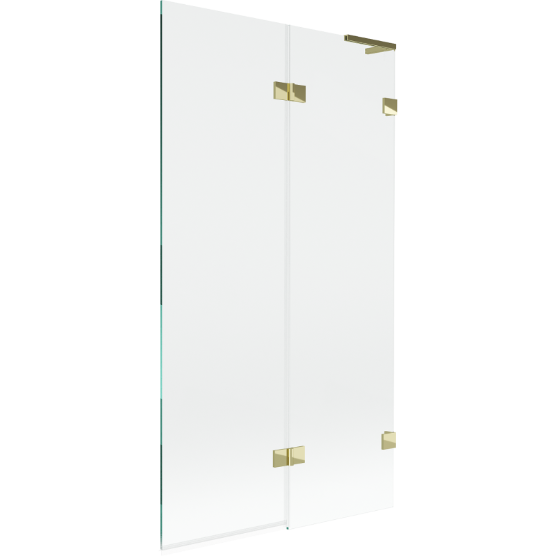 Mexen Lunar L mampara de baño de 2 alas derecha 100 x 150 cm, transparente, dorado - 897L-100-100-50-00-P
