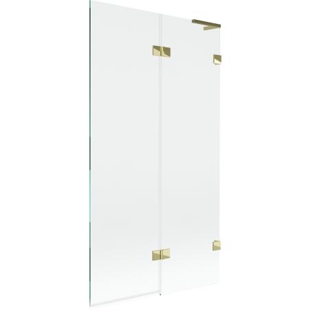 Mexen Lunar L vannitoasirm 2-osaline parem 100 x 150 cm, läbipaistev, kuldne - 897L-100-100-50-00-P