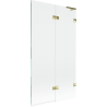 Mexen Lunar L vannitoasirm 2-osaline parem 100 x 150 cm, läbipaistev, kuldne - 897L-100-100-50-00-P