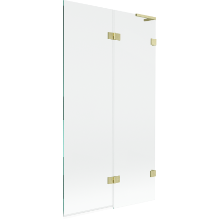 Mexen Lunar L Duschwand 2-flügelig rechts 100 x 150 cm, transparent, gold gebürstet - 897L-100-100-55-00-P
