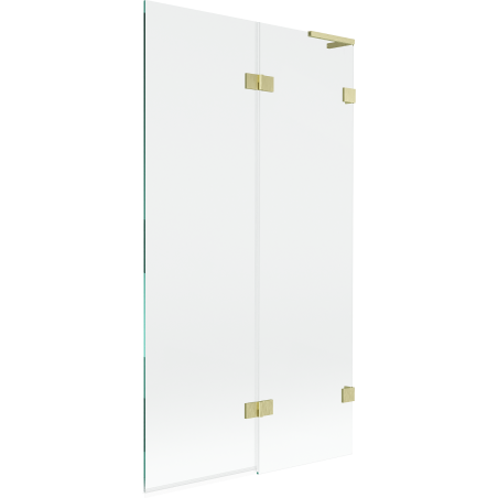 Paroi de baignoire Mexen Lunar L à 2 panneaux droit 100 x 150 cm, transparent, or brossé - 897L-100-100-55-00-P