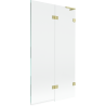 Mexen Lunar L Duschwand 2-flügelig rechts 100 x 150 cm, transparent, gold gebürstet - 897L-100-100-55-00-P