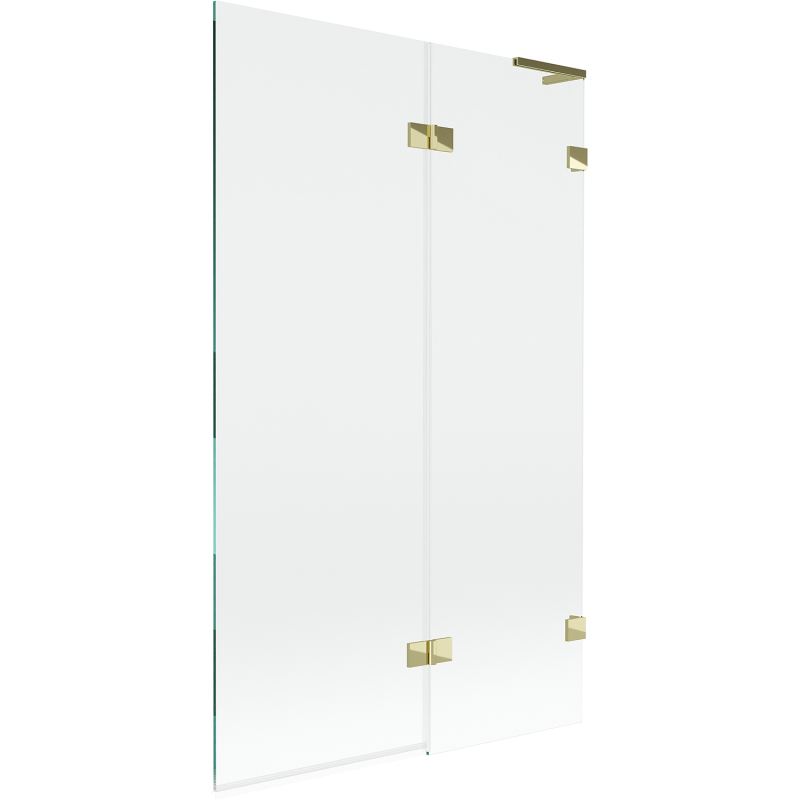 Mexen Lunar L Badewannenfaltwand 2-flügelig rechts 110 x 150 cm, transparent, gold - 897L-110-100-50-00-P
