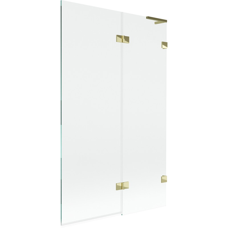 Mexen Lunar L vannitoa ekraan 2-osaline parem 110 x 150 cm, läbipaistev, kuldne - 897L-110-100-50-00-P
