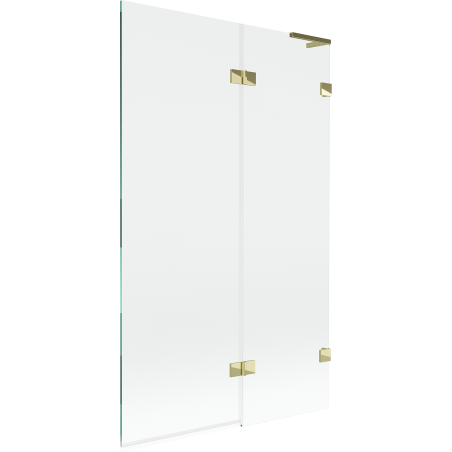 Mexen Lunar L Badewannenfaltwand 2-flügelig rechts 110 x 150 cm, transparent, gold - 897L-110-100-50-00-P