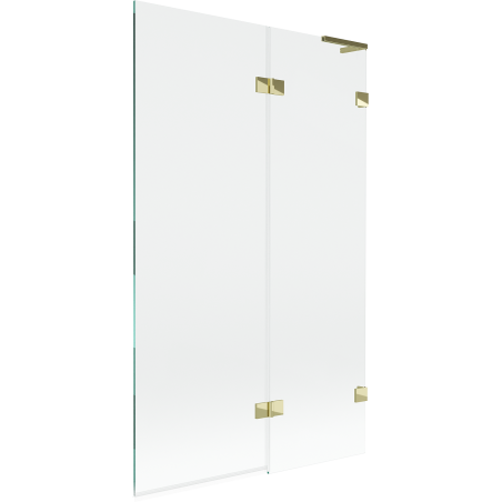 Mexen Lunar L Bathtub Screen 2-Panel Right 110 x 150 cm, Transparent, Gold - 897L-110-100-50-00-P