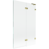 Mexen Lunar L Badewannenfaltwand 2-flügelig rechts 110 x 150 cm, transparent, gold - 897L-110-100-50-00-P