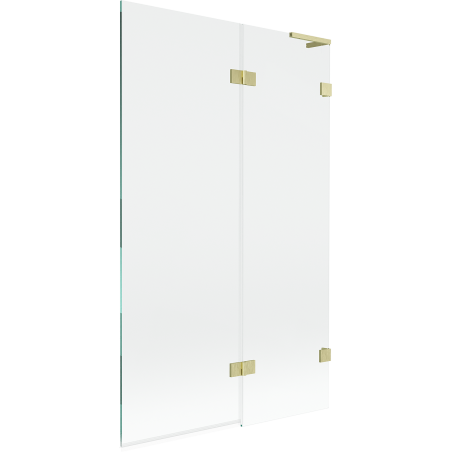 Mexen Lunar L duschbildschierm 2-flillech riets 110 x 150 cm, transparent, gold gebierscht - 897L-110-100-55-00-P
