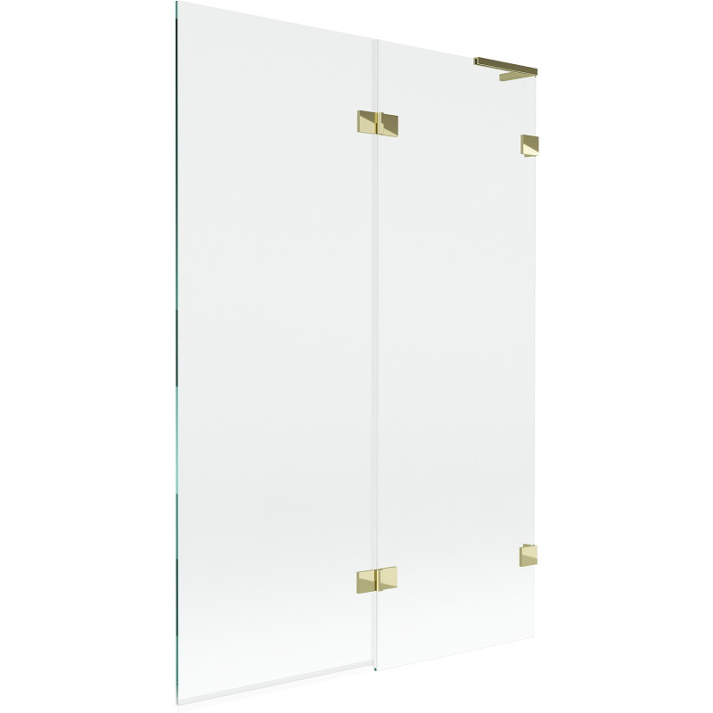Mexen Lunar L paravan za kadu s dvostrukim krilima desni 120 x 150 cm, proziran, zlatni - 897L-120-100-50-00-P