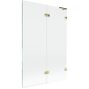 Mexen Lunar L Duschskärm, 2-delad höger 120 x 150 cm, transparent, guld - 897L-120-100-50-00-P