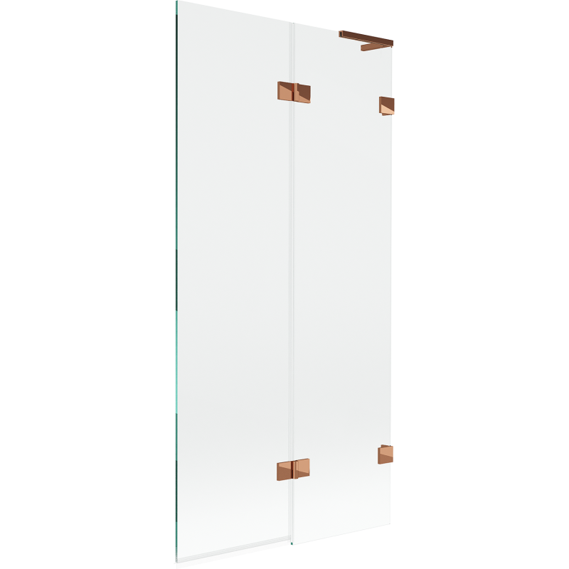 Mexen Lunar L 2-wing Right Shower Screen 90 x 150 cm, Transparent, Rose Gold - 897L-090-100-60-00-P