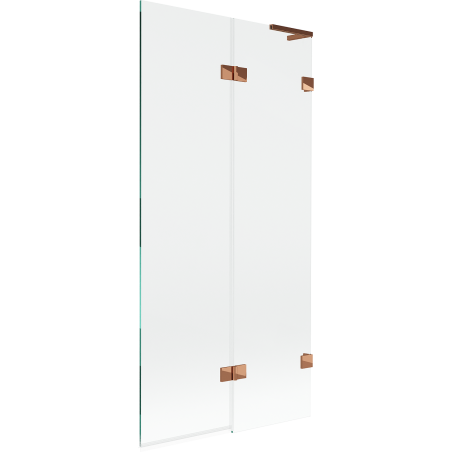 Mexen Lunar L paravan za kadu s dvostrukim krilima desni 90 x 150 cm, proziran, ružičasto zlato - 897L-090-100-60-00-P