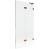 Paravent de baignoire Mexen Lunar L à 2 volets droit 90 x 150 cm, transparent, or rose - 897L-090-100-60-00-P