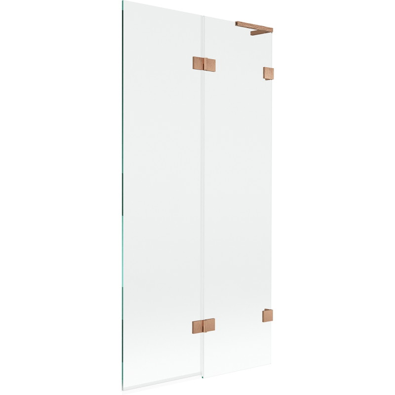 Mexen Lunar L dvokrilni stakleni paravan, desni, 90 x 150 cm, proziran, brušeni bakar - 897L-090-100-65-00-P