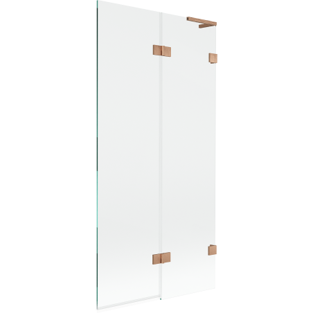 Mexen Lunar L Duschwand 2-flügelig rechts 90 x 150 cm, transparent, gebürstetes Kupfer - 897L-090-100-65-00-P
