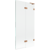 Mexen Lunar L Duschwand 2-flügelig rechts 90 x 150 cm, transparent, gebürstetes Kupfer - 897L-090-100-65-00-P