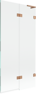 Mexen Lunar L dvokrilni stakleni paravan, desni, 90 x 150 cm, proziran, brušeni bakar - 897L-090-100-65-00-P