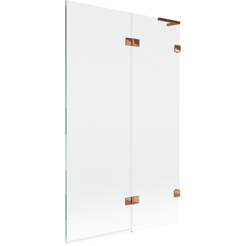 Mexen Lunar L vanniekraan 2-osaline parem 110 x 150 cm, läbipaistev, roosa kuld - 897L-110-100-60-00-P