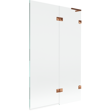 Mexen Lunar L dušas aizslietnis, 2-lokšņu, labais, 110 x 150 cm, caurspīdīgs, rozā zelts - 897L-110-100-60-00-P