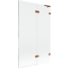 Mexen Lunar L Badewannenwand 2-flügelig rechts 110 x 150 cm, transparent, Roségold - 897L-110-100-60-00-P
