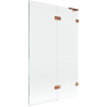 Mexen Lunar L vanniekraan 2-osaline parem 110 x 150 cm, läbipaistev, roosa kuld - 897L-110-100-60-00-P