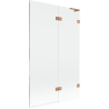 Mexen Lunar L Badewannenabtrennung, 2-teilig, rechts 110 x 150 cm, transparent, gebürstetes Kupfer - 897L-110-100-65-00-P