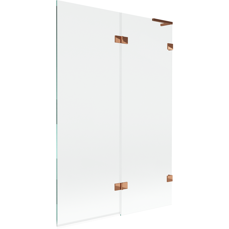 Mexen Lunar L παραπετάσματα μπάνιου 2 φύλλων δεξιά 120 x 150 cm, διαφανή, ροζ