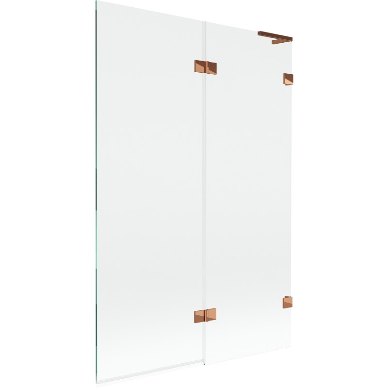 Mexen Lunar L parawan nawannowy 2-skrzydłowy prawy 120 x 150 cm, transparent, różowe złoto - 897L-120-100-60-00-P