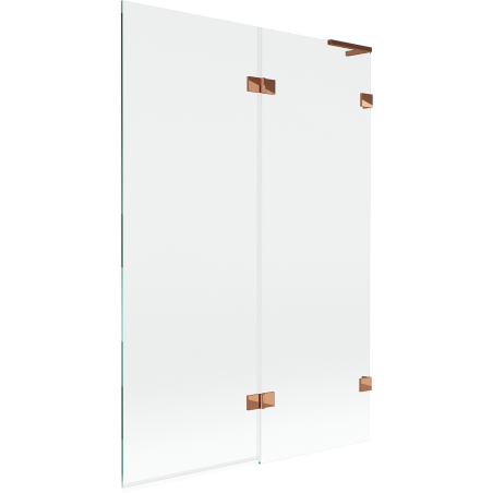 Mexen Lunar L vannikaitse 2-osaline parem 120 x 150 cm, läbipaistev, roosa kuld - 897L-120-100-60-00-P