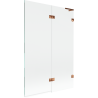 Mexen Lunar L vannikaitse 2-osaline parem 120 x 150 cm, läbipaistev, roosa kuld - 897L-120-100-60-00-P