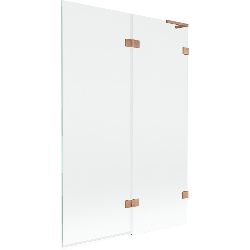 Mexen Lunar L paravan za kadu s 2 krila, desni, 120 x 150 cm, proziran, brušena bakrena - 897L-120-100-65-00-P