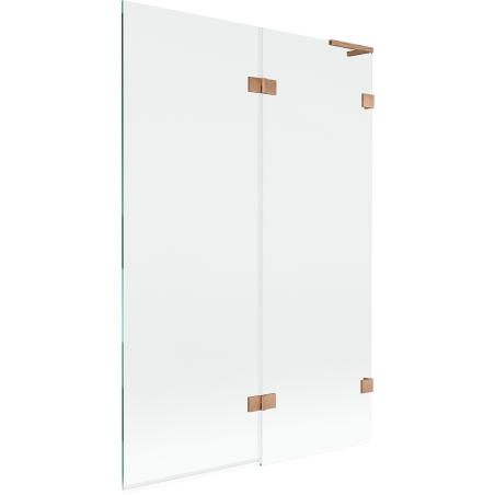 Mexen Lunar L vanni ekraan, 2-osaline, parempoolne 120 x 150 cm, läbipaistev, harjatud vask - 897L-120-100-65-00-P