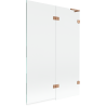 Mexen Lunar L bath screen 2-wing right 120 x 150 cm, transparent, brushed copper - 897L-120-100-65-00-P