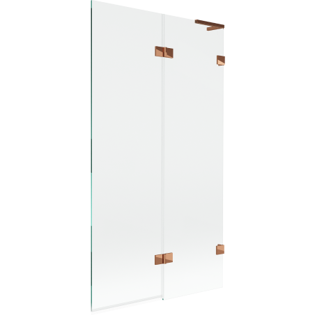 Mexen Lunar L paravan za kadu s dvostrukim vratima desni 100 x 150 cm, prozirni, ružičasto zlato - 897L-100-100-60-00-P