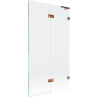 Mexen Lunar L Bath Screen 2-Panel Right 100 x 150 cm, Transparent, Rose Gold - 897L-100-100-60-00-P