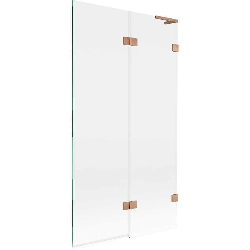Mexen Lunar L vanniekraan 2-tiivaline parempoolne 100 x 150 cm, läbipaistev, harjatud vask - 897L-100-100-65-00-P