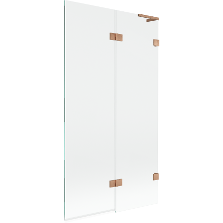 Mexen Lunar L pare-douche à deux volets droit 100 x 150 cm, transparent, cuivre brossé - 897L-100-100-65-00-P