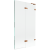 Mexen Lunar L Badewannenabtrennung 2-teilig rechts 100 x 150 cm, transparent, gebürstetes Kupfer - 897L-100-100-65-00-P