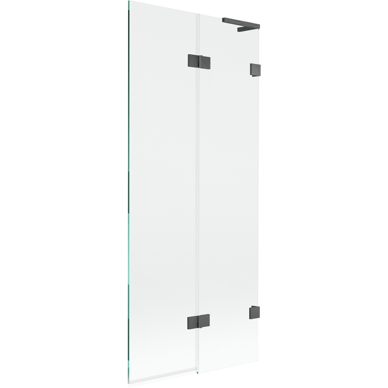 Mexen Lunar L parawan nawannowy 2-skrzydłowy prawy 80 x 150 cm, transparent, gun gray szczotkowany - 897L-080-100-66-00-P