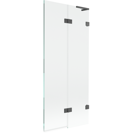 Mexen Lunar L parawan nawannowy 2-skrzydłowy prawy 80 x 150 cm, transparent, gun gray szczotkowany - 897L-080-100-66-00-P