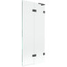 Mexen Lunar L Badewannenabtrennung 2-flügelig rechts 80 x 150 cm, transparent, gun gray gebürstet - 897L-080-100-66-00-P