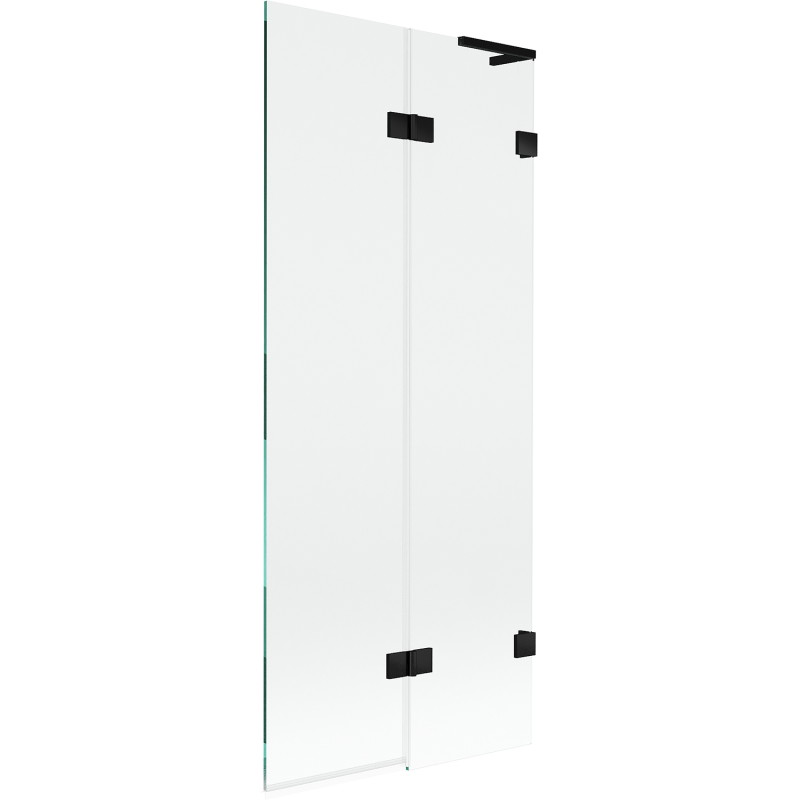 Mexen Lunar L paravan za kadu s 2 krila, desni, 80 x 150 cm, proziran, crni - 897L-080-100-70-00-P