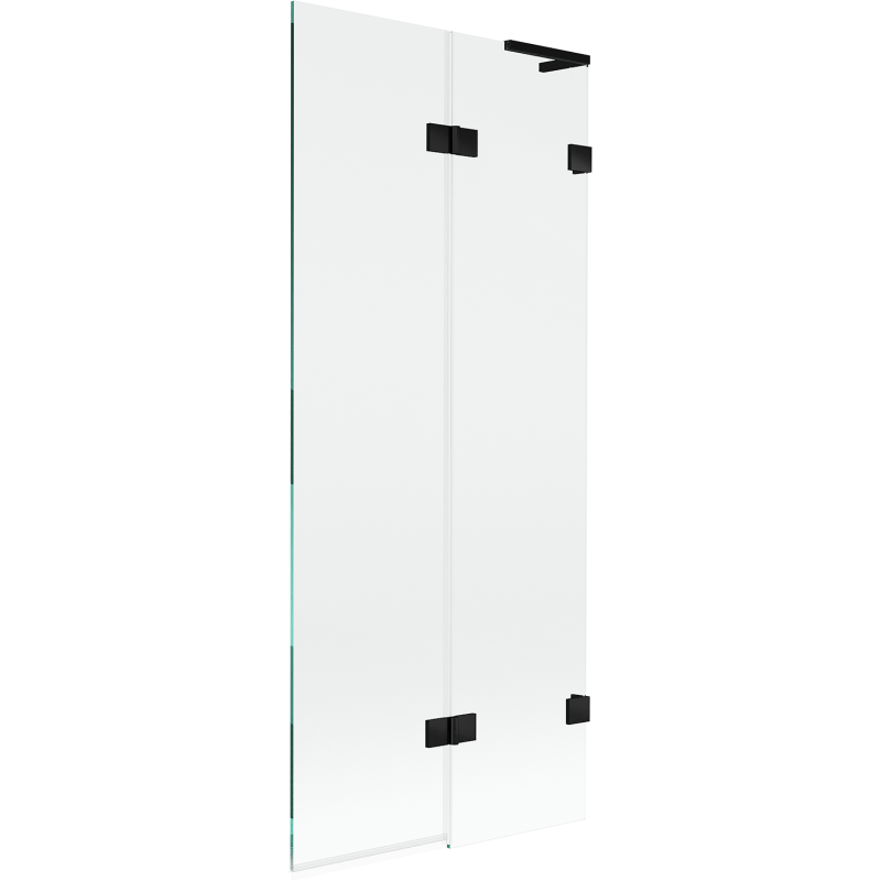 Mexen Lunar L parawan nawannowy 2-skrzydłowy prawy 80 x 150 cm, transparent, czarny - 897L-080-100-70-00-P