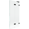 Mexen Lunar L Badewannenfaltwand 2-flügelig rechts 80 x 150 cm, transparent, schwarz - 897L-080-100-70-00-P