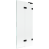 Mexen Lunar L bath screen 2-wing right 80 x 150 cm, transparent, black - 897L-080-100-70-00-P