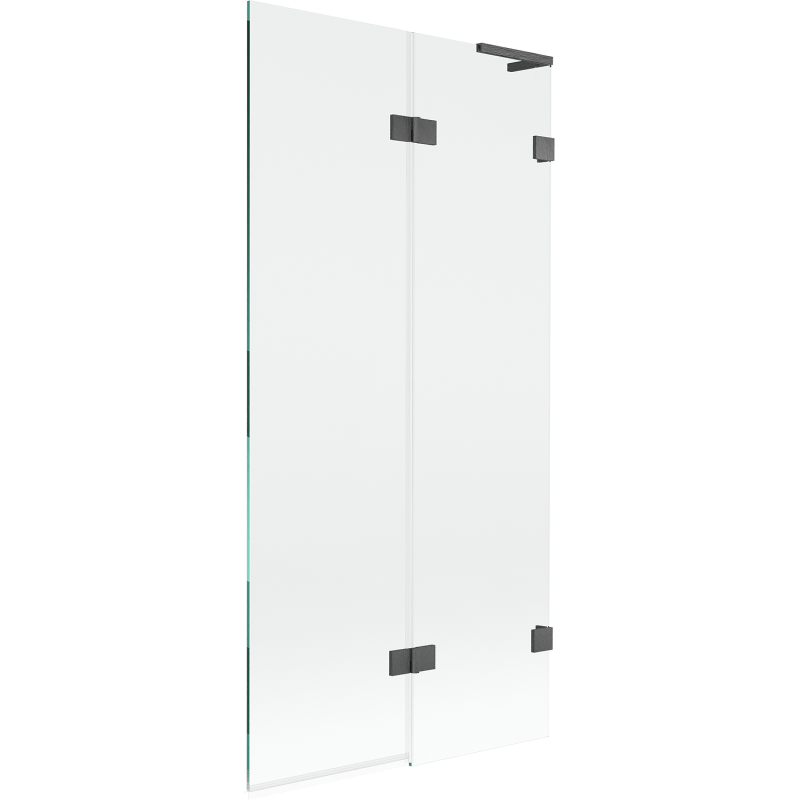 Mexen Lunar L badwand 2-delig rechts 90 x 150 cm, transparant, geborsteld grijs - 897L-090-100-66-00-P